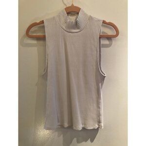 Wilfred Mock Turtleneck Ribbed Tank Sz L